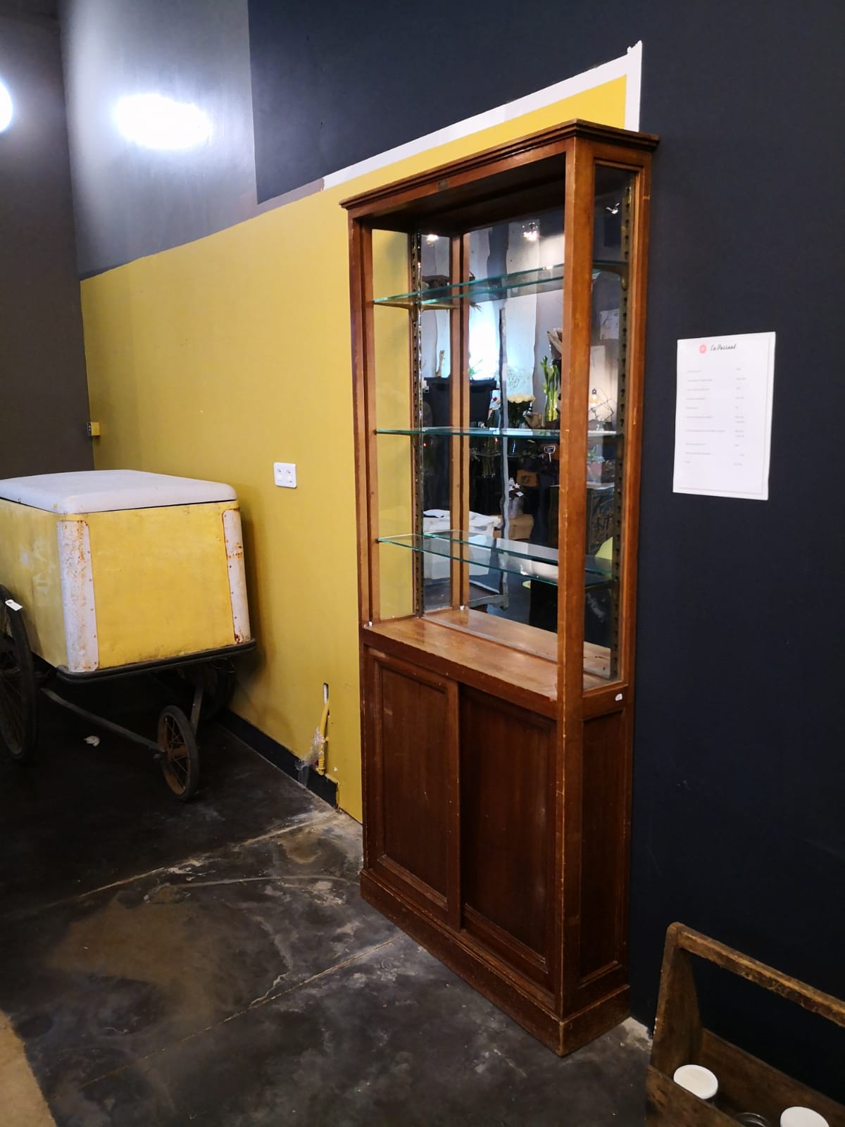 Wood and Art Deco glass showcase