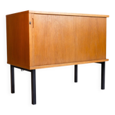 Small vintage Scandinavian storage unit with tambour door.