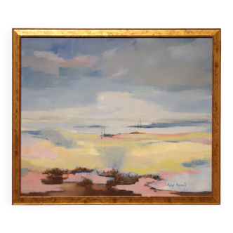 Oil painting on canvas "Evening Depth" by Adry Novoli