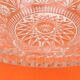 Coupe verre transparent ciselé à motifs géométriques années 1970