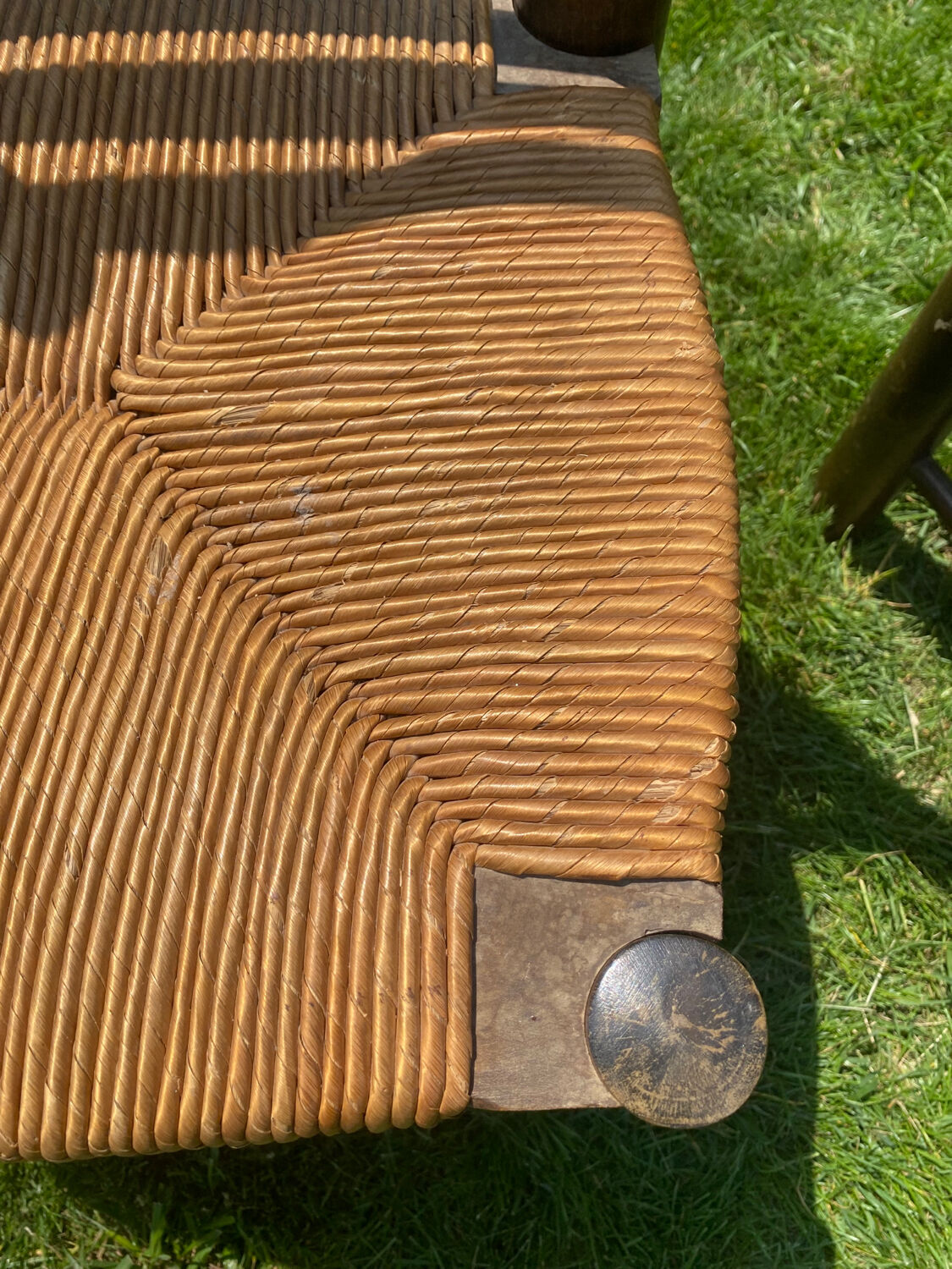 Pair of Georges Robert straw chairs