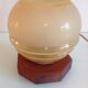 Bedside lamp globe in beige granite glass art deco style