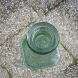 Square bottle of molded-pressed glass with faucet
