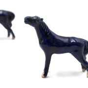 Blue porcelain happiness horses, 1970s