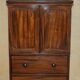 Pair of antique high chests of drawers from Castle Howard 1840 in hardwood.