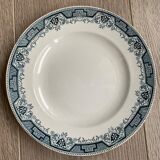 6 assiettes plates anciennes en faïence de Saint Amand – modèle MAROC