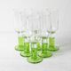Set of 6 Limoncino Sherry Glasses / Green Sorbetto Stemware /Bormioli Rocco
