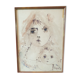 Aquarelle sur papier, "Portrait d'une mère et son enfant", Jean-Pierre Chaput (Né en 1935)