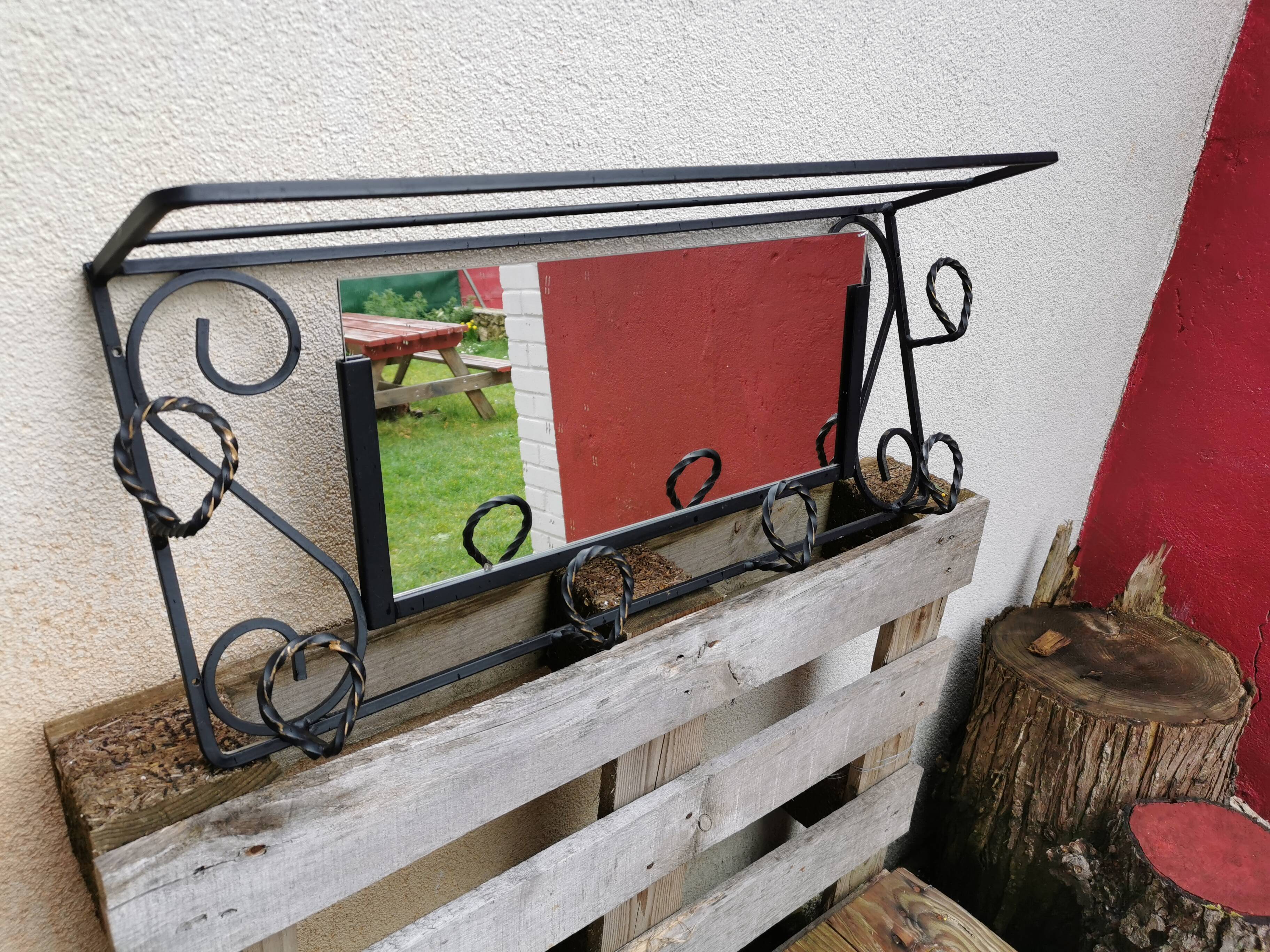 Vintage wrought iron coat rack