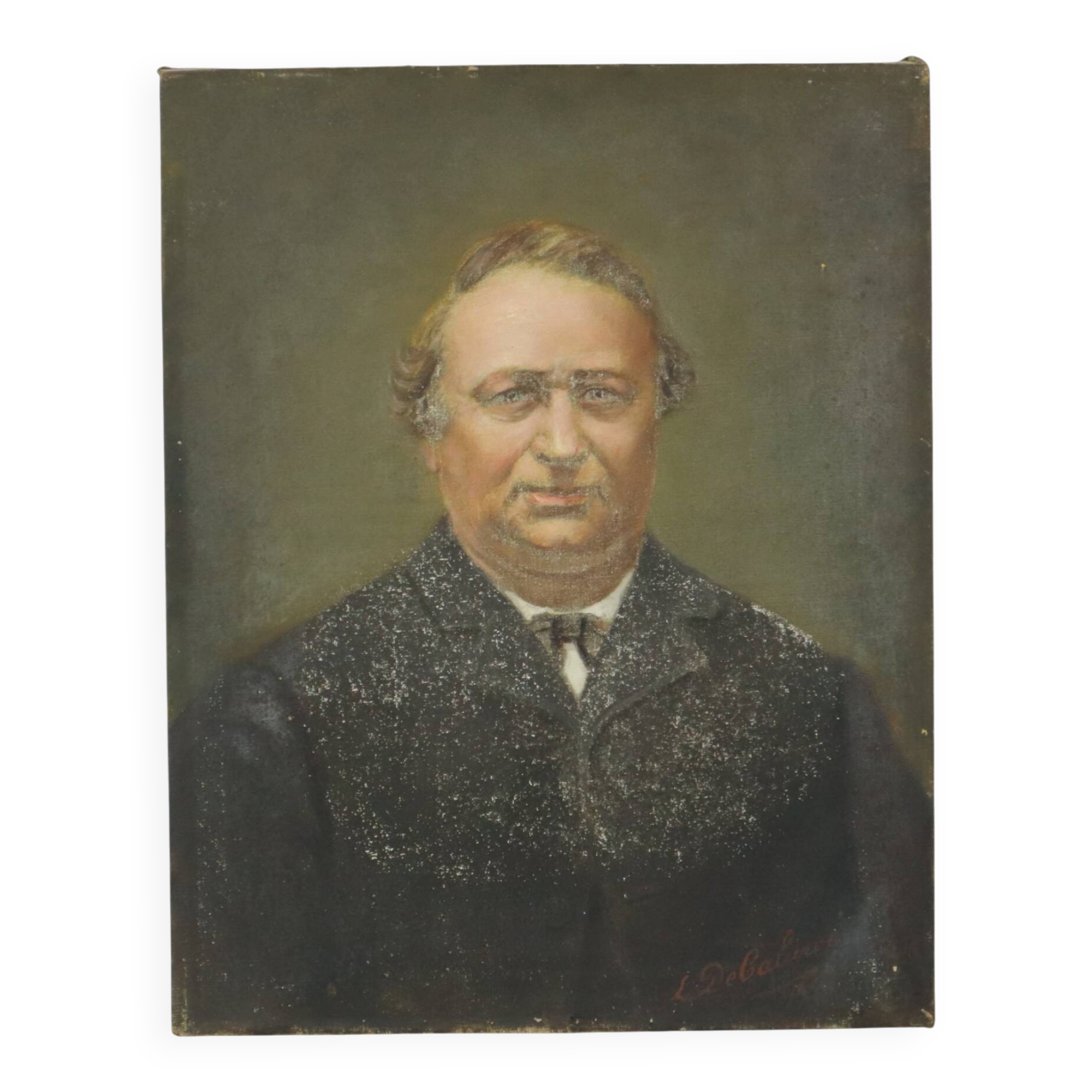 Antique Painting Portrait of a Man Signed Early 20th Century