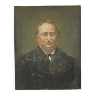 Antique Painting Portrait of a Man Signed Early 20th Century