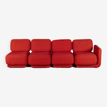 Canapé rouge modulaire space age