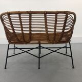 Mid-Century Rattan Bench, 1960s Product Overview