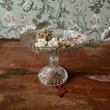 Coupe à fruit en verre ciselé