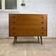 Wide chest of drawers 4 drawers scandinavian vintage teak, 60s