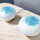 Pair of Postmodern White and Light Blue Murano Glass Table Lamps, Italy