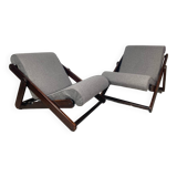 Pair of folding armchairs