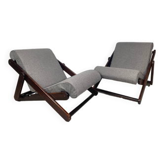 Pair of folding armchairs