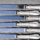 12 table knives in silver metal decor rocaille louis xv