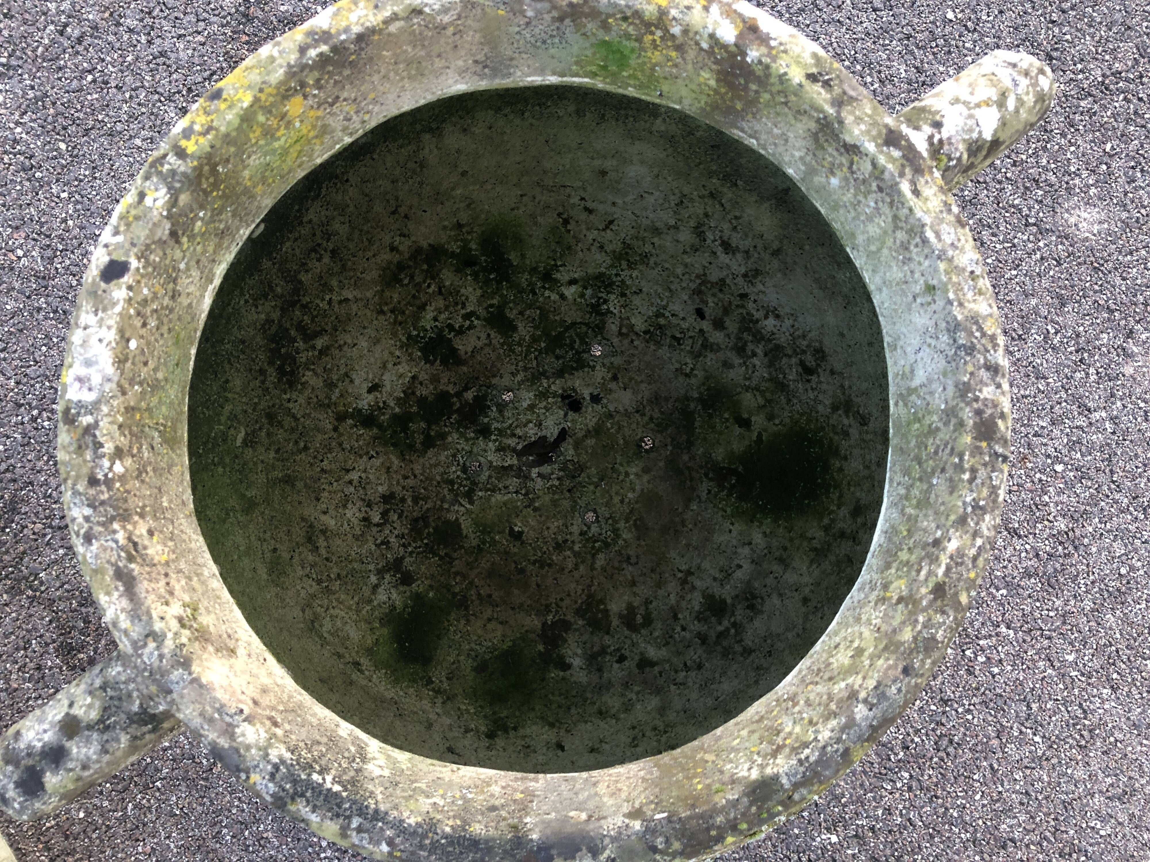 Pair of vintage planters tripodes pot potron fibro cement 1960 garden