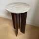 Marble side table with solid oak