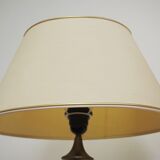 Mahogany Hat Lamps, Brass and Cotton of Abat Day, 1950s, Set of 2