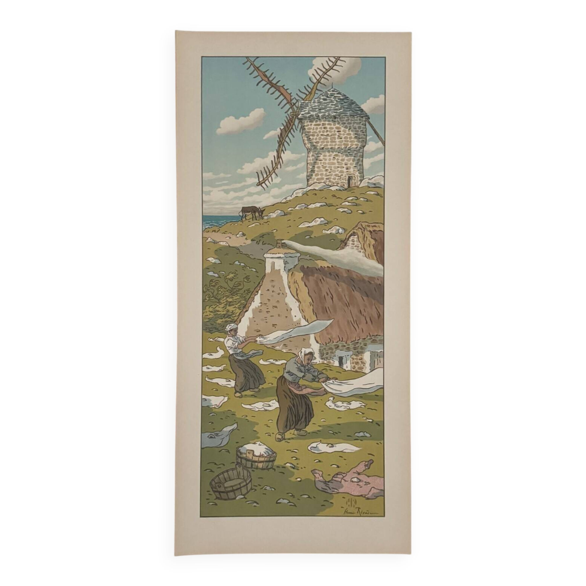 Lithograph by Henri Rivière The Enchantment of the Hours - The Wind