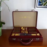 Ménagère Bestecke Solingen 70 pieces gold plated 24 carat for 12 people
