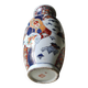 Chinese baluster vase in glazed ceramics. Wild, floral nature. Imari style. 32 cm