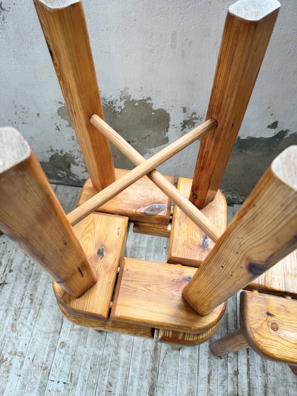 Set of 6 Olof Ottelin stools, Finland 1950.