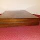Old mahogany game box with bone tokens, XIXth century
