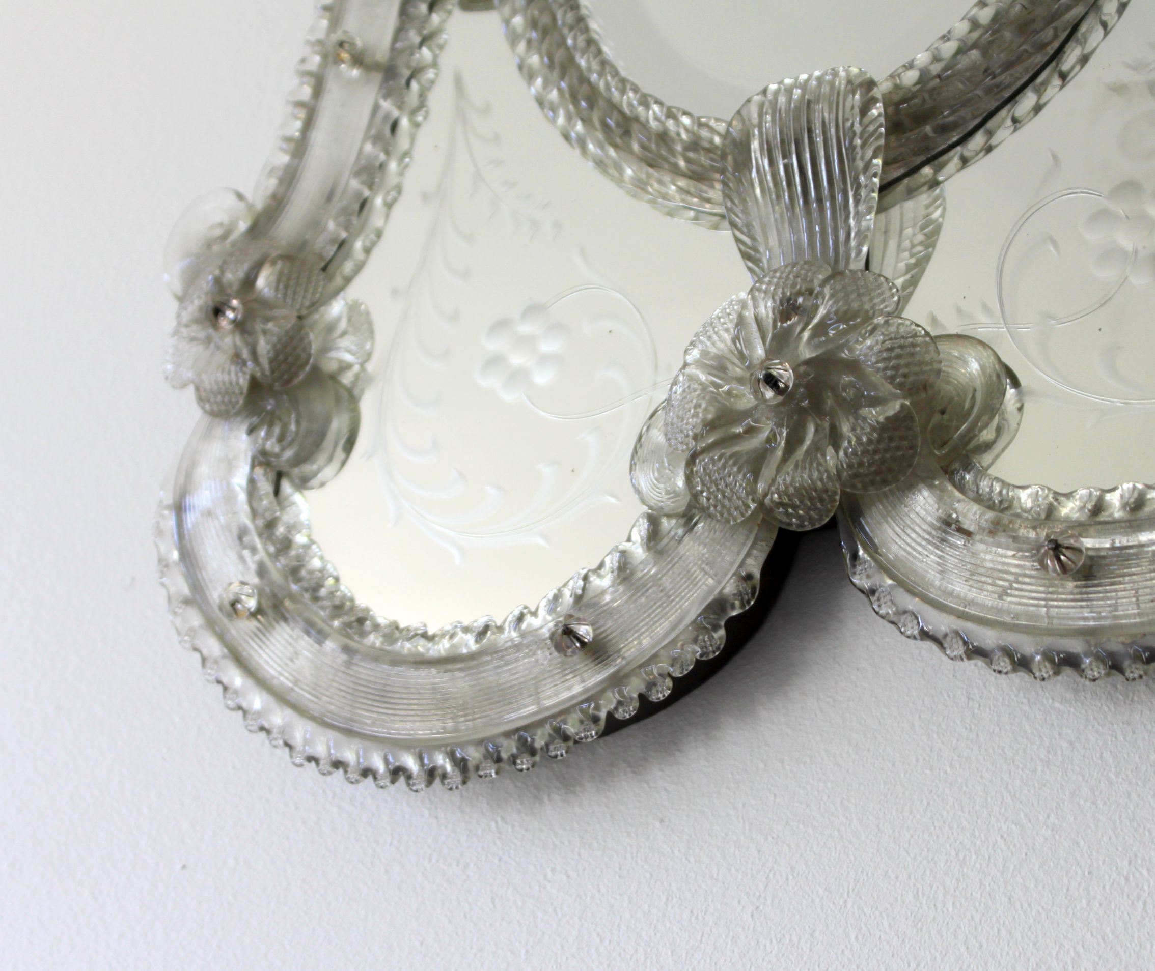 Venetian Murano glass mirror, Italy, 50s