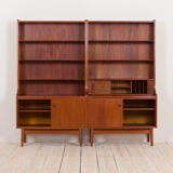 Johannes Sorth Nexo two sections bookcase with a secretaire in teak, Danish, 60s