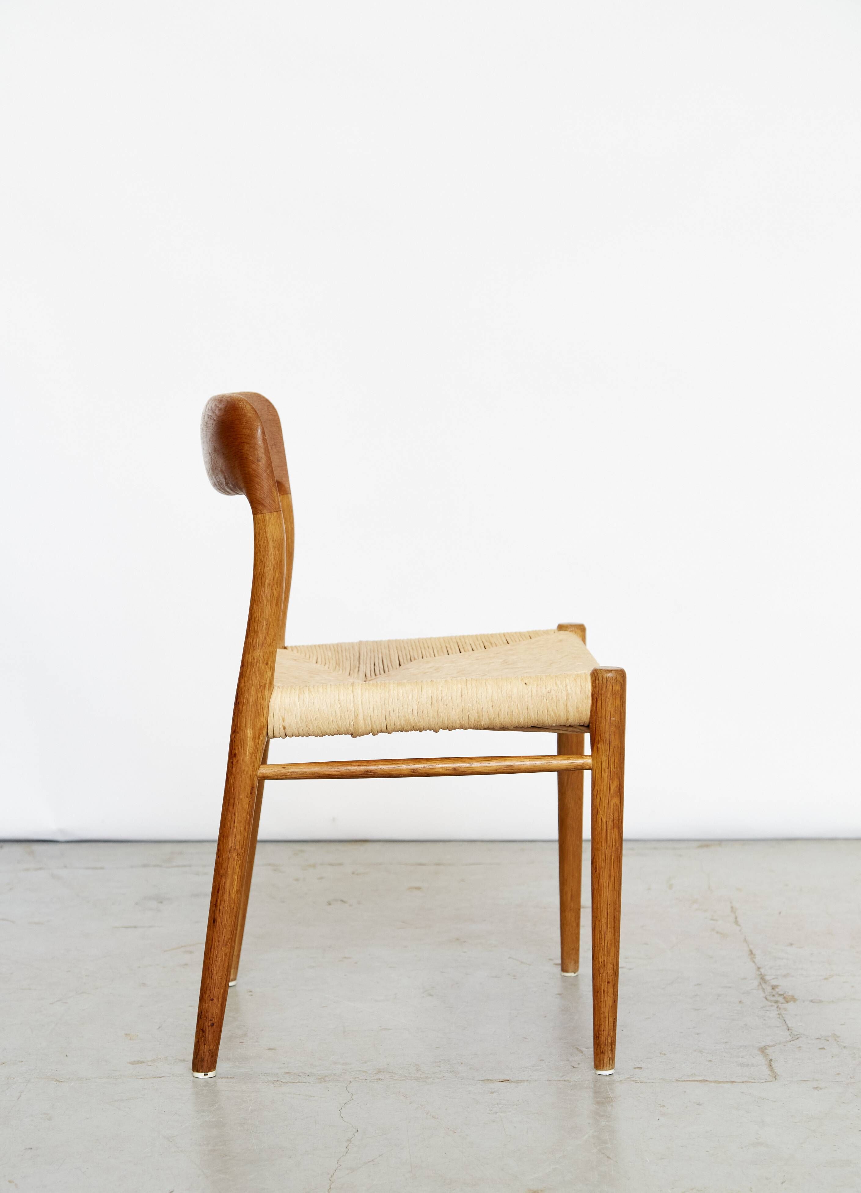 Niels Otto Møller Oak Dining Chair #75 J.L.Møller I Set of Two