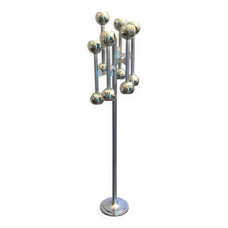 Space age chromed floor lamp, Italy 1970