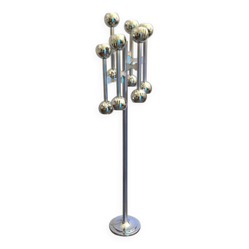 Lampadaire Space Age chromé, Italie 1970