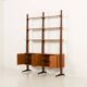 Italian free standing wall unit in teak, 1960s