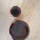 Apothecary bottle jar in amber brown glass with cap