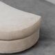 Half-moon pouf in light fabric 1970s vintage modernariato