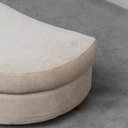 Half-moon pouf in light fabric 1970s vintage modernariato