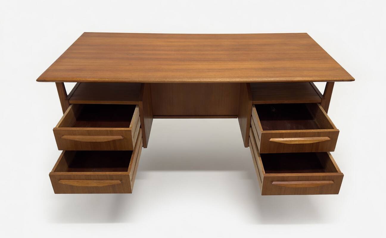 Teak Desk By Gunner Nielsen For Tibergaard, 1960s.
