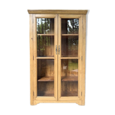 Glass cabinet or display case in pine from the 1950s.