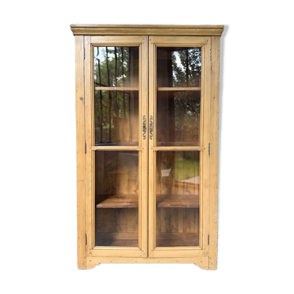 Armoire vitrée ou vitrine en pin 1950