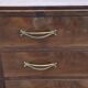 Chest of drawers from the 40s/50s in golden blond walnut 3 drawers feet compass
