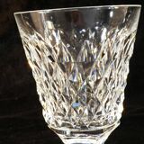 9 water glasses in crystal cut with diamond tip cristallerie de lorraine