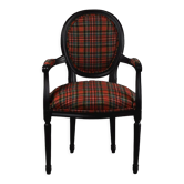 Medallion Chair with Tartan Fabric, Early XXth century
