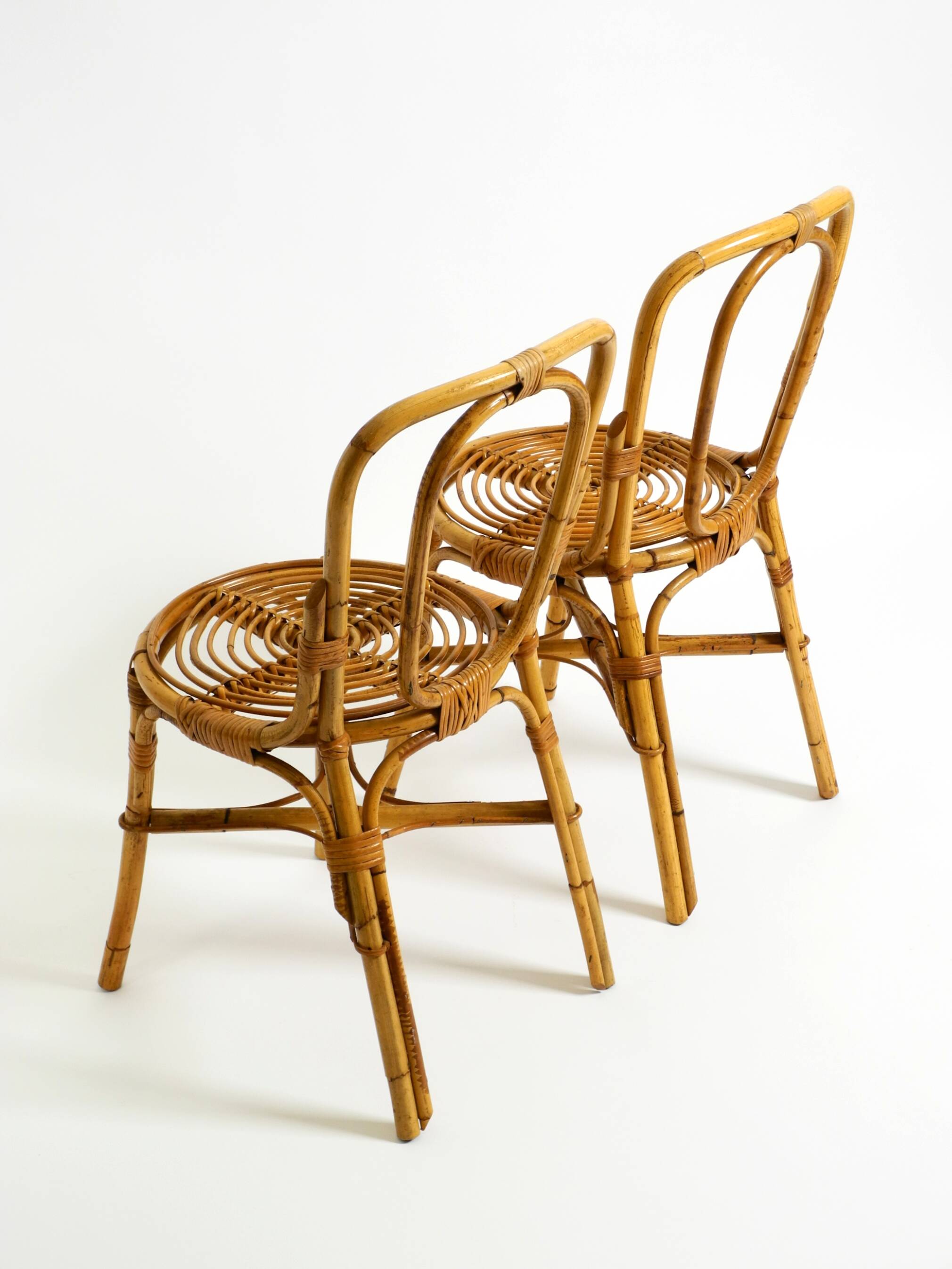 Pair of very beautiful rare original 1960s Italian bamboo chairs