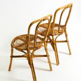 Pair of very beautiful rare original 1960s Italian bamboo chairs