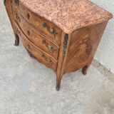 Louis XV style chest of drawers in rosewood