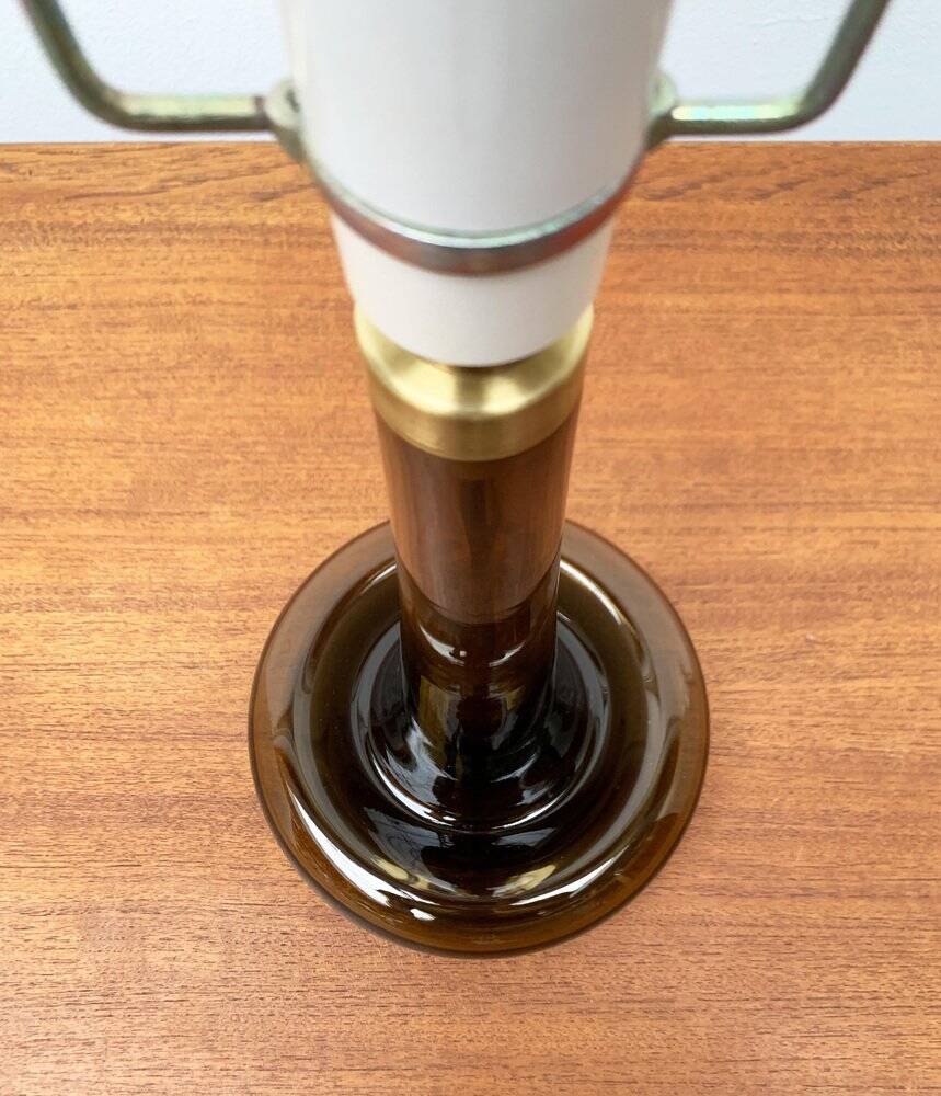 Vintage Danish table lamp model Fleur in glass by Michael Bang for Holmegaard, 1970s.